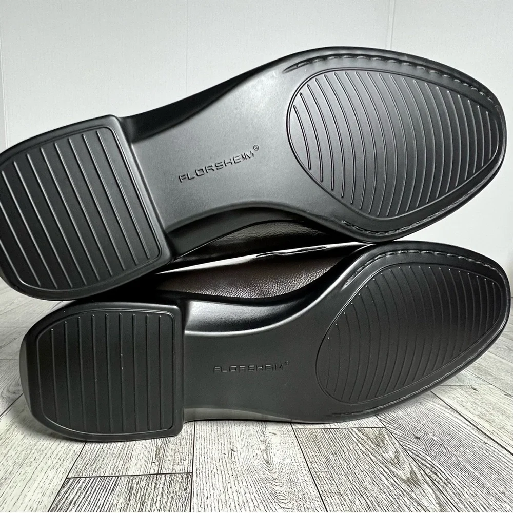 Florsheim Riva Moc Toe Gold Bit Brown Loafer Slip On Dress Shoes 10 3E Wide NWOT - Picture 5 of 8